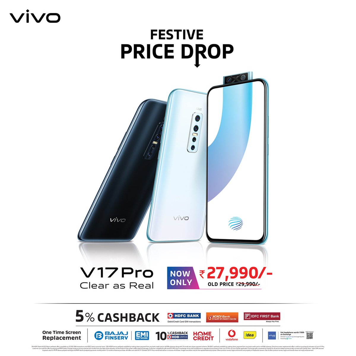 Vivoindiatamil1's tweet photo. FESTIVE PRICE DROP!!
Vivo V17Pro The World's first 32MP Dual pop-up selfie camera is now with the new price. Hurry to grab yours!!
#vivoindiatamilnadu #festivepricedrop #vivo #v17pro #clearasreal #PriceDrop https://t.co/y0MlH3FFaa