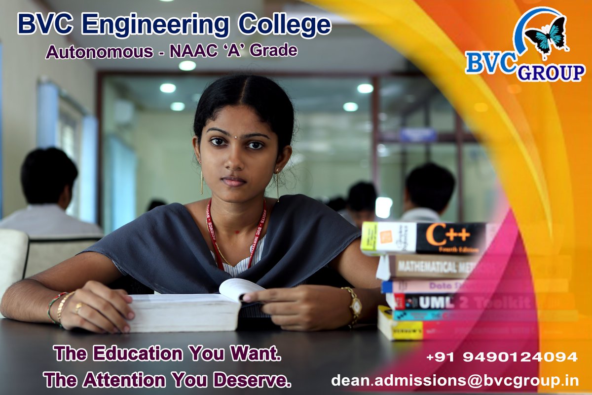 BvcColleges's tweet photo. We are focused on providing quality education.
BVC provides 100% hands-on training which prepares students to compete with today's competitive world.
https://t.co/5Mc75NQYJQ
#BVCE #BVCengineering #college #AP #AUTONOMOUS #NAACcertified #students #BVCGroup #education #Btech https://t.co/VyPJRsc3zh
