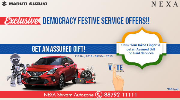 nexashivamauto's tweet photo. @NexaShivamAutozone brings in Exclusive Service Offer this Festive Season.
To Book Service Appointment, Call: 8879211111
Click: https://t.co/ihFQFqdPB2
#ServiceOffers #Serviceyourcar #MarutiCars #NexaCars #maharashtraelections2019 #maharashtraelections #Andheri #Mumbai https://t.co/0pzpt1A4ch