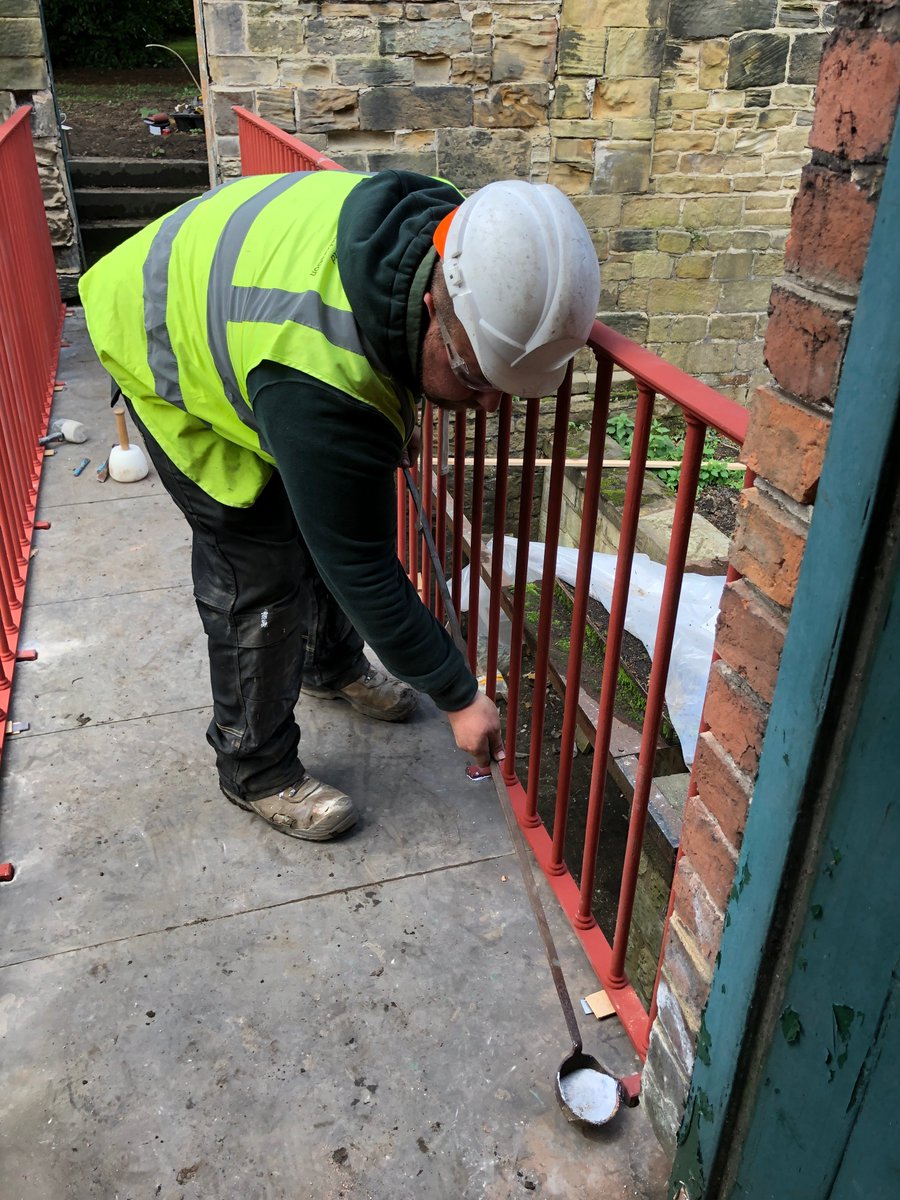 Quite a challenge !
A footbridge leading out to the gardens at <a href="/Wentworth_House/">Wentworth Woodhouse</a> required restoration to bring the historic bridge back into use. Metal &amp; stone components have been skilfully restored and put back together using the traditional technique of run lead.