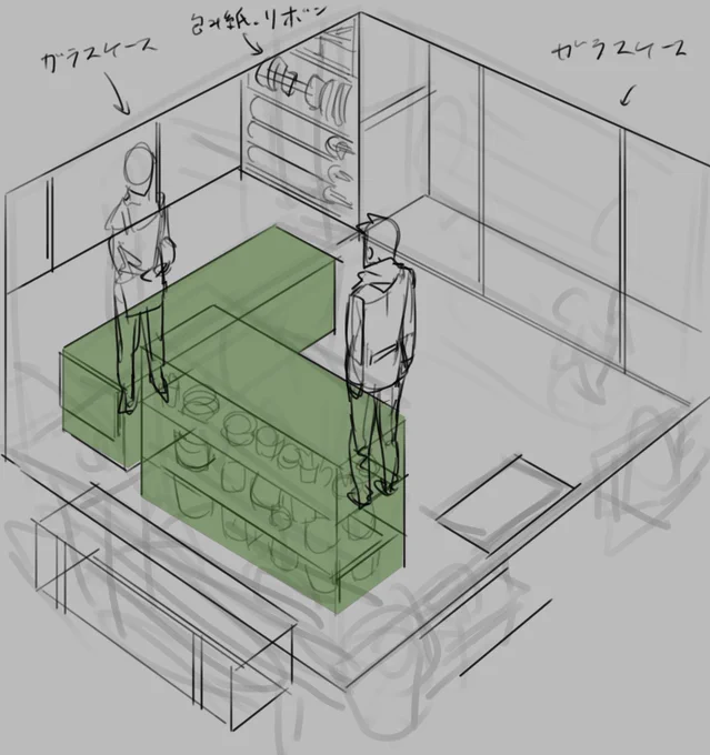 背景の一部だけマスクしたらパーツ分けしなくてもいい説 