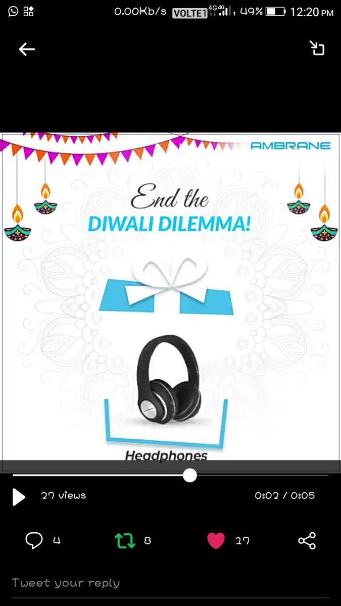 am_vaishali's tweet photo. @AMBRANEINDIA This Diwali I would like to give" Headphone" gift to my brother.😃😃
#AmbraneProducts #BestDiwaliGift #Diwali2019 #DiwaliGifting #corporatediwaligifts #headphones #powerbanks #giftcombos
Join
@Anuj_Malik01
@Dev7Vatsa
@NishiYaduvanshi https://t.co/Do2lRFoywq