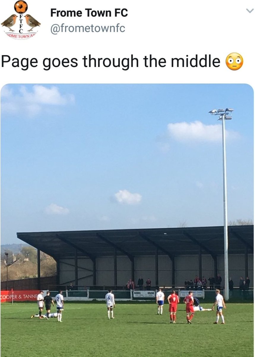 dodgeultra's tweet photo. If @mitchellpage2 plays today for @LarkhallAFC against @FromeTownFC best watch out @samteale @warrenmaidment this could be you two flattened on the floor 😳🙈 still one of my favourite ever tweets 😂🤣😂🤣😂🤣 https://t.co/7NW0jNZZ8B