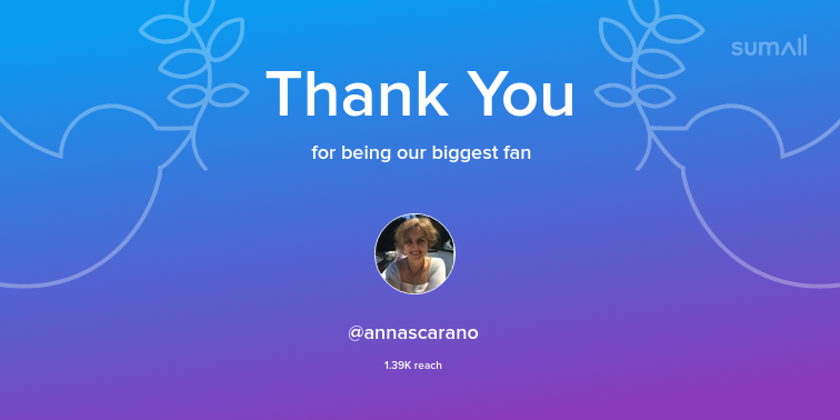 Our biggest fans this week: annascarano. Thank you! via sumall.com/thankyou?utm_s…