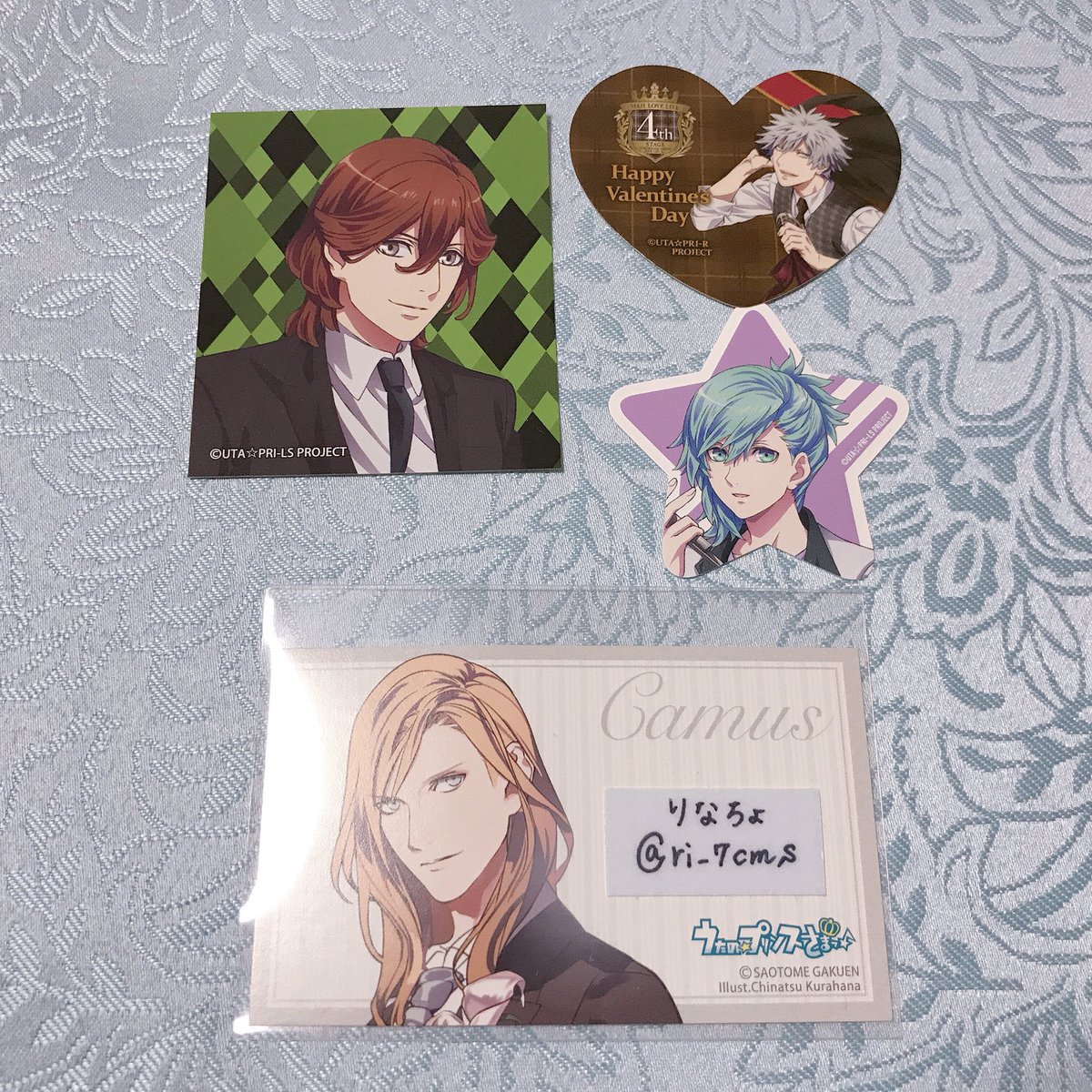 りなちょ 交換希望 うたプリ グッズ プリライ 4th 6th カルライ 1st 缶入りクランチチョコ 特典 ステッカー 譲 嶺二 蘭丸 藍 求 カミュ 同種優先 物によりお断りさせていただく場合がございます 初回ツイフィ必読 お気軽にお声掛け下さい