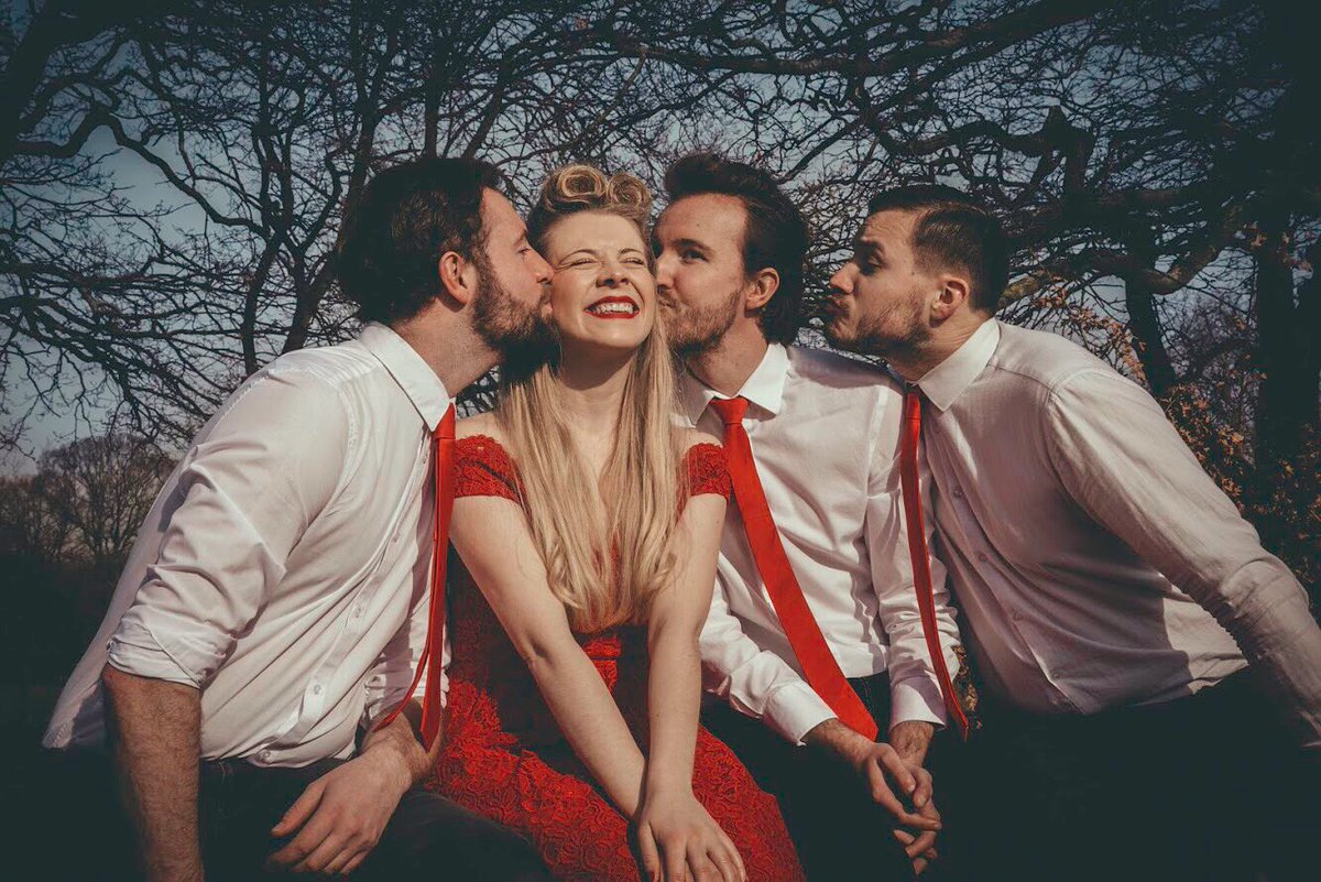 peachybeat's tweet photo. Three’s a crowd, four’s a party. Fancy booking us for your party? 💌 https://t.co/bikLoPgw6N
