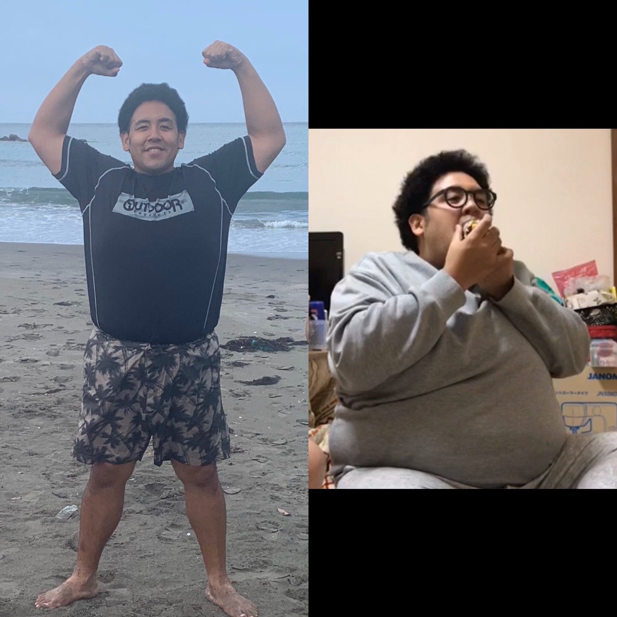 マービンjr サノシタラ 最近めっちゃ言われるんで白状します 痩せました ダイエット方法は毎日1 2時間の筋トレです 8 ヶ月で40キロ痩せて110キロになりました いやまだ110キロあるんかい