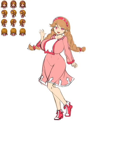 前に描いたのを見直していたら、このキャラは少女ということに気づいたので描き直した!
ロリ巨乳になったぞ!! 