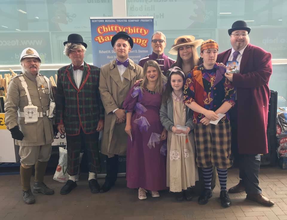 NewtownMTC's tweet photo. We’re out at Newtown Tesco today—reminding everyone there are still a few tickets left for Chitty Chitty Bang Bang! Get yours now before they’re gone!! https://t.co/xCwf4eNcBu #NMTCchitty https://t.co/OgOUZgnFEq
