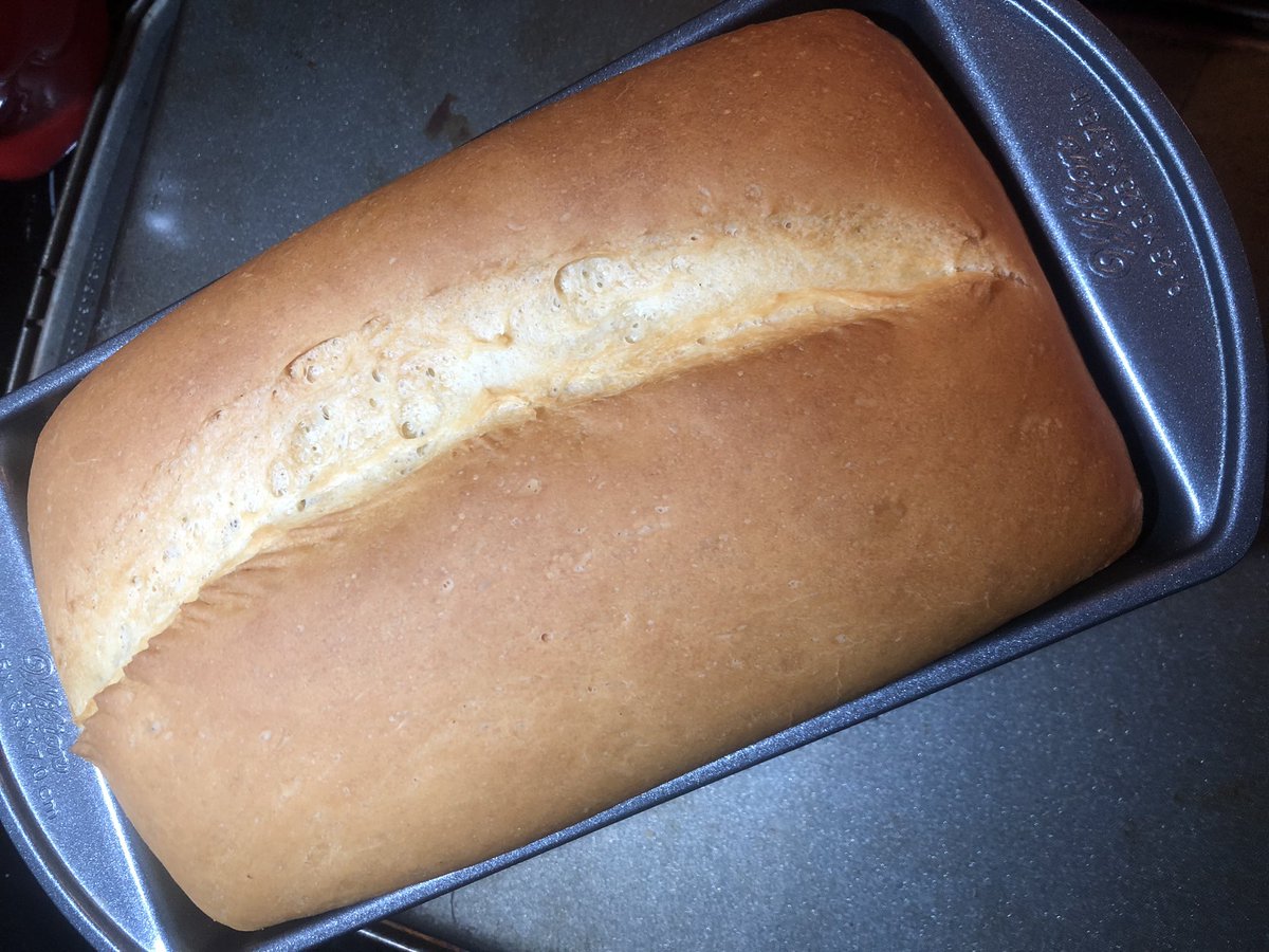 monkeybearbakes's tweet photo. I accidentally baked a loaf of bread that looks like the plasticine display loaf that bakeries used to put out... down to the antiqued cracks on the crust.... https://t.co/LzyIBrWSnE