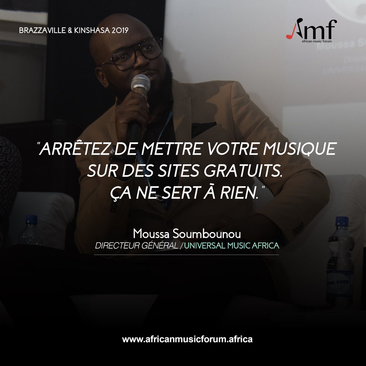 Amfofficiel's tweet photo. "Arrêtez de mettre votre musique sur des sites gratuits. Ça ne sert à rien" Êtes-vous d'accord avec les propos de @Moussasoumboun6 lors de la dernière édition de l'AMF - Brazzaville &amp;  Kinshasa 2019 ? https://t.co/pKrNOk8GBA