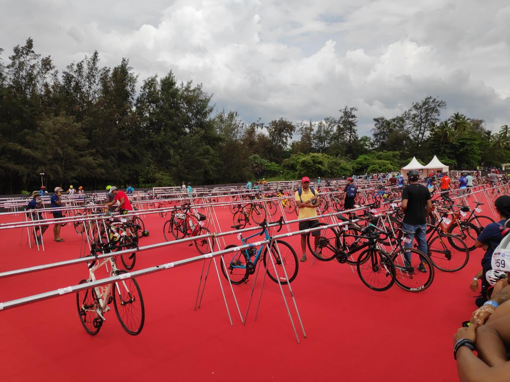 mehulved's tweet photo. Bike racking and Transition tour time. #IM703Goa https://t.co/JwL93Y9mD8