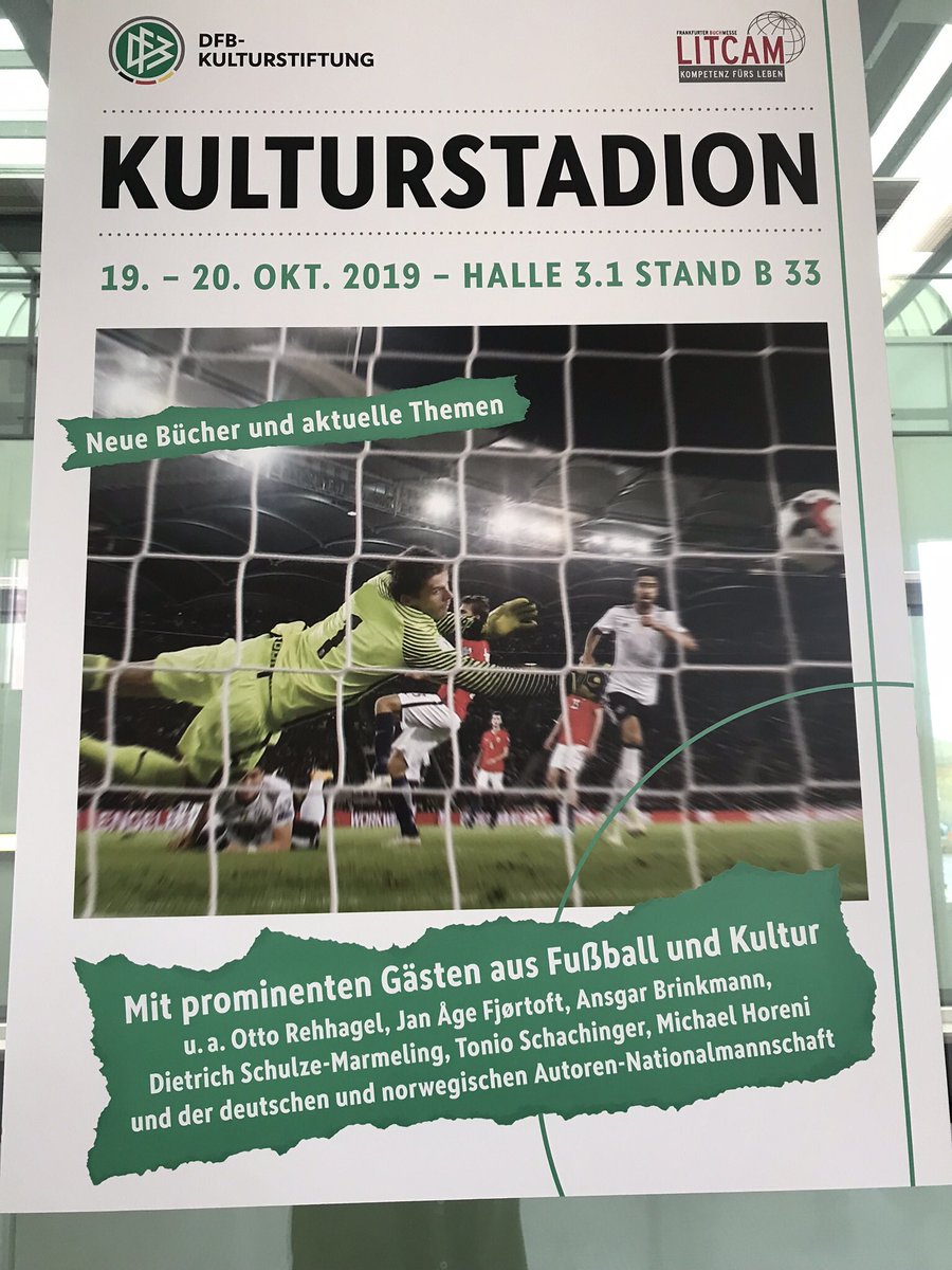 JanAageFjortoft's tweet photo. Last day for me at @Book_Fair here in Frankfurt. Today I’m on the stage at the “Kulturstadion” talking about why it’s so important that private companies like @ThonHotels support culture Guess there will be some questions about football too
#LitCam #DFBkulturstiftung
@Eintracht https://t.co/A0FdOluxbx