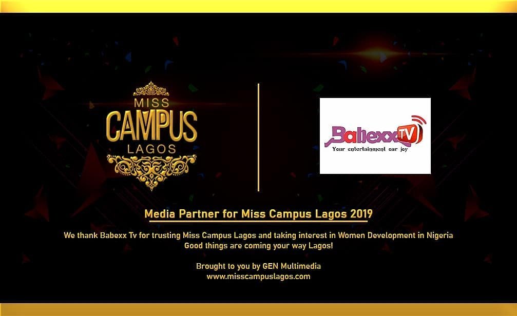 babexxtv's tweet photo. Reposted from @misscampuslagos (@get_regrann)  -  We Proudly Announce 
@babexxtv As Our Official Media Partner For The Miss Campus Lagos 2019
______________
For your upcoming event do holla us on 08081772558 
#wizkid
#BBNaija 
#starboyfest https://t.co/eWn0o9zcFI