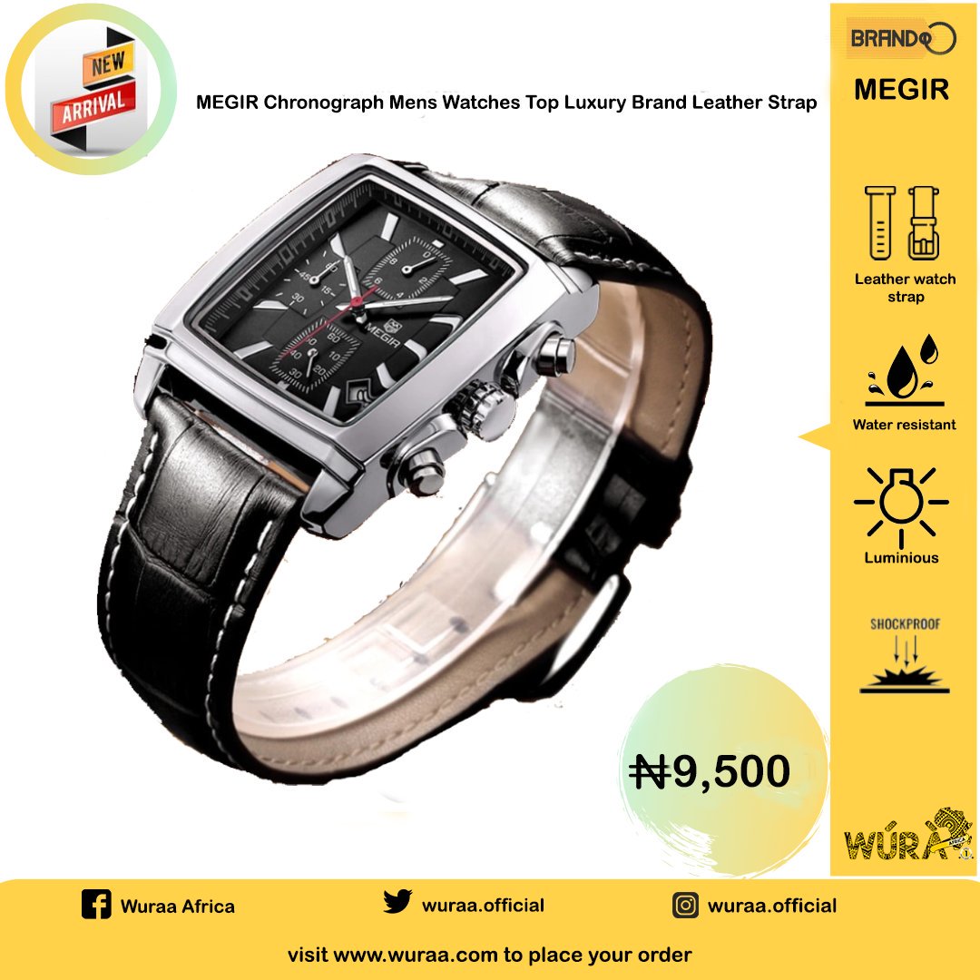 Check out the MEGIR chronograph mens watch top luxury brand leather strap
Available on WURAA at a discount price
BUY NOW!
wuraa.com 
#onlinemarketplace #onlinestorenigeria #lagos #watchesformen #ecommercestore #ecommercewebsite #buyonlinenow #naijaonlinemarket