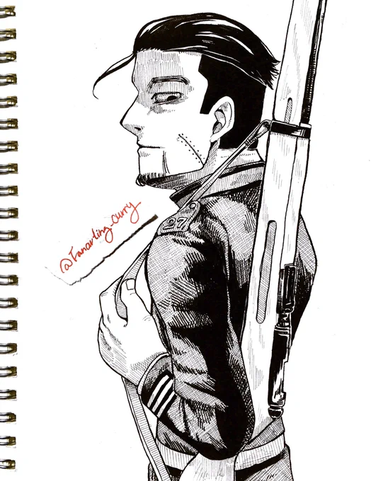 Day 19: Sling.Will miss a few upcoming inktobers and will play catch up later. #Inktoberday19 #gkinktober #GoldenKamuy 