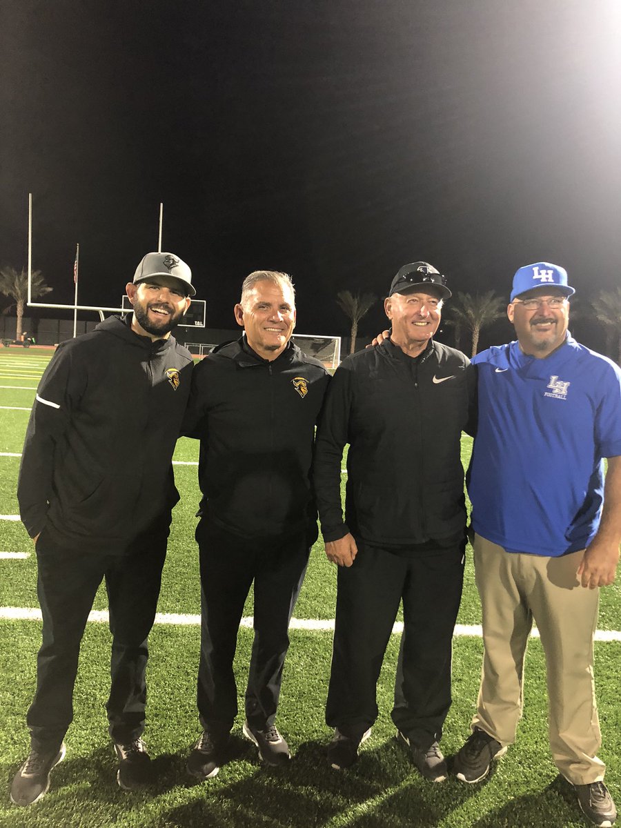NKaravedas's tweet photo. Great to see one of my high school coaches, Frank Mazzotta and to compete against his son, HC @LaHabraFootball Quality people/program. I pursued coaching because of Coach Mazzotta example. Blessed to have connected later on in life #WarrenHigh #Relationships #LoveCoaching https://t.co/xXBMYFkInD
