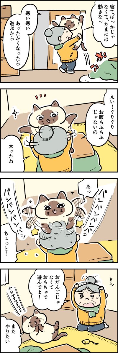 おもしろいもの、みぃーつけた?
おふくちゃんのおもちゃはここにあったのね。

過去の『猫のおふくちゃん』はこちらから読めます
⇒( 