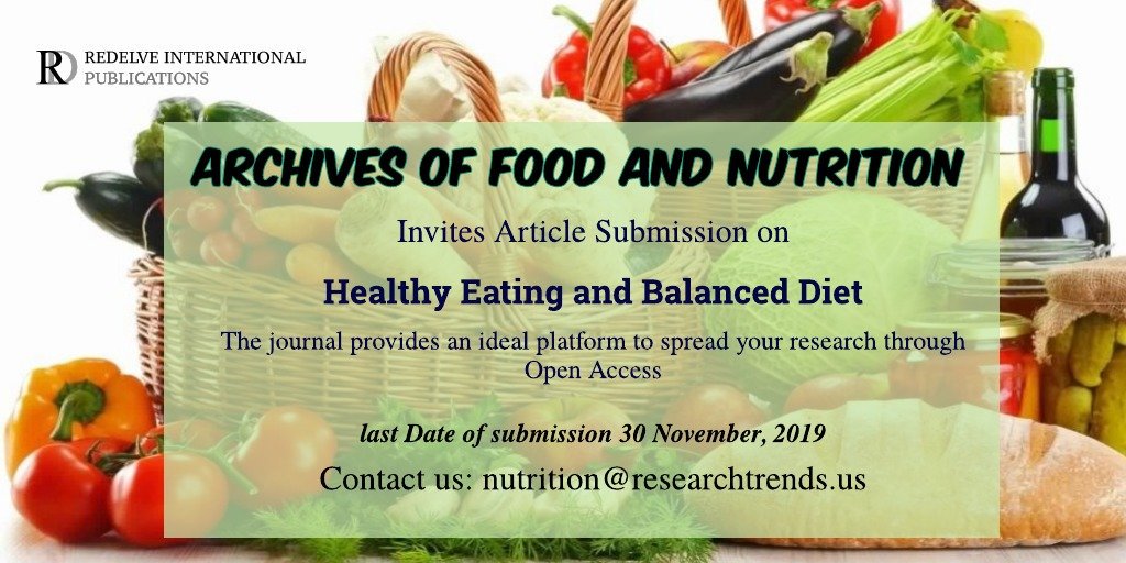 @ArchivesofFoodandNutrition
Submit your research on #HealthyEating and #BalancedDiet
Visit our journal: redelve.com/journal/:id/Fo…
Submit manuscript: redelve.com/manuscript-form