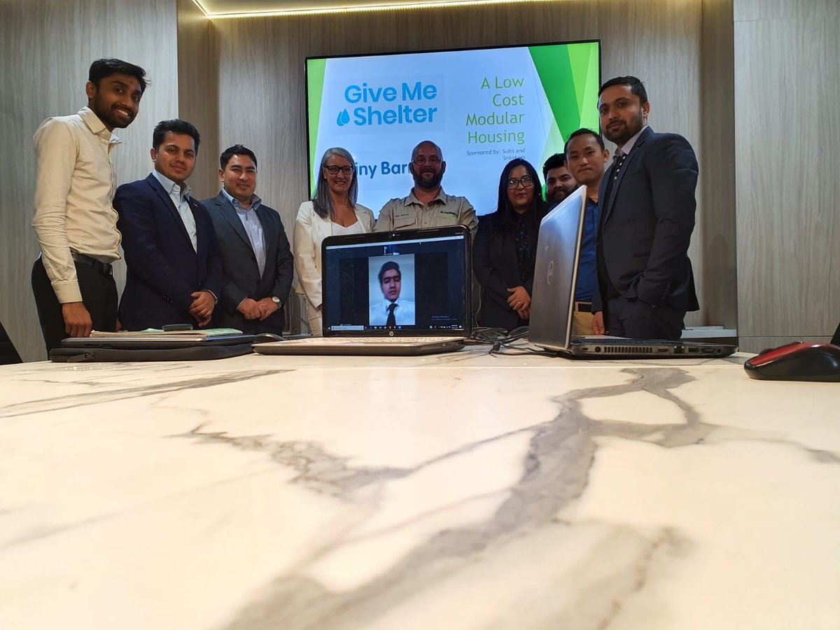 TinyBarns's tweet photo. Thanks to our fabulous interns for the @GiveMeShelter Project to develop a low cost housing solution with @TinyBarns We marked the occasion with a presentation to the HIA. Thanks to everyone involved. We have a great concept to now turn into reality. #tinyhomes #offthegrid https://t.co/VhYYqeAYxz