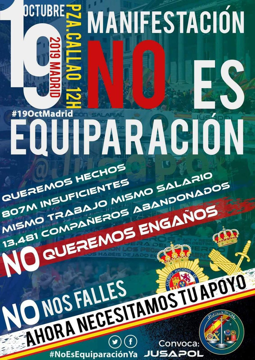 BronCmad's tweet photo. Has visto todas las imagenes de la policía estos días defendiendo a todos los españoles, quieres ayudarlos y no puedes? SI PUEDES!!!Un paseo por el centro de Madrid hoy y apoyanos a las 12 en Callao. Por todos los que no pueden ir hoy... te esperamos!! #EquiparacionYa #TuPolicia https://t.co/upyuwMP7OR