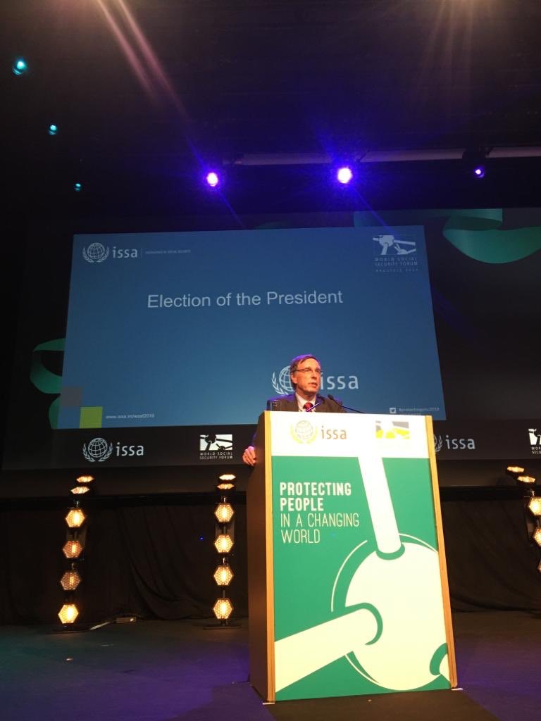 ISSACOMM's tweet photo. The Council of the International #SocialSecurity Association yesterday elected Joachim Breuer for a new period as President. His ambition is for the ISSA to grow further in terms of members and countries.
The Council followed the World Social Security Forum #ISSAWSSF https://t.co/1HtGhJrTFl