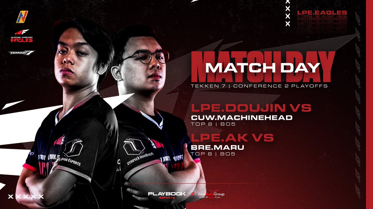 PlayBookEsports's tweet photo. The #TwinEagles are now fighting through the bracket at the Tekken 7 Conference 2 Playoffs of @PhNationals!

#TheNationalsTekken7
#LPEEagles https://t.co/Tm7wz2qHho
