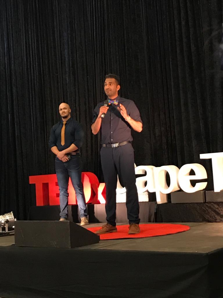 tedxcapetown's tweet photo. @skillz_na @goku_explores "We are saying African solutions for global problems"... 

#LeadingWithHeart
#TEDxCT 
#MedTech 
#Africa https://t.co/bDSZaWSROq