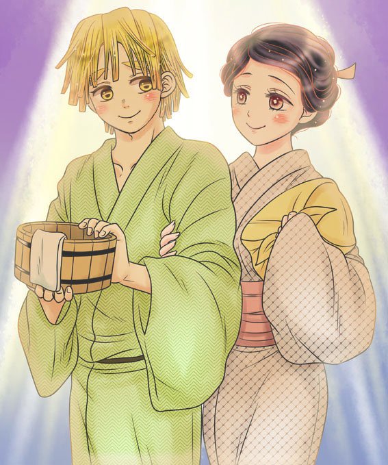 【ぜんねず祭・19日目】銭湯帰りのぜんねず。晩御飯のおかずの当てっことかしてたらあったかくてじんわりする。 