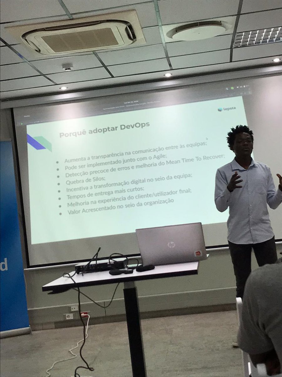 _lepsta's tweet photo. @Edygencio currently speaking on tools of devOps, importance and use of Devops and the Calms model.
#DevOps #lepstaMaputo #Engineering #devopstools #Africa #SoftwareEngineering #Mozambique https://t.co/aazd4h4MIR