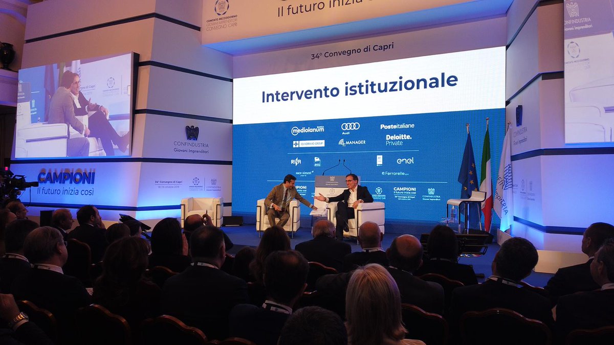 GIConfindustria's tweet photo. Non servono slogan, bisogna entrare nel merito delle questioni: la mia proposta è quella di redigere una leggere quadro onnicomprensiva sulle autonomie - @F_Boccia a #Campioni #Capri19 https://t.co/re8g6F1TWO