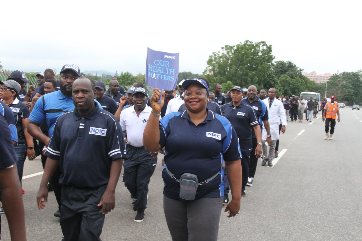 NDIC staff walking during the Corporation's 30th Anniversary Health Walk earlier this morning.

ndic.gov.ng #NDICat30 #NDICNigeria #NDIC