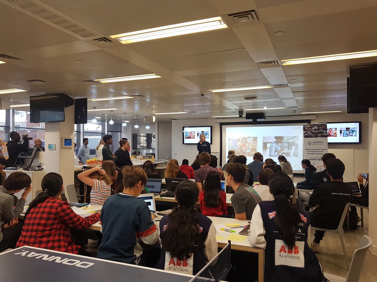 elena_sinel's tweet photo. And we are off! #SpaceApps #TeensInAI @Onfido @SophieDermaux kicking of our @TeensInAI #NASAHack https://t.co/XH2fzs5lGs