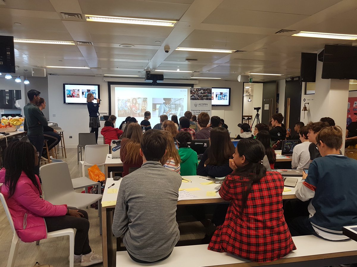elena_sinel's tweet photo. And we are off! #SpaceApps #TeensInAI @Onfido @SophieDermaux kicking of our @TeensInAI #NASAHack https://t.co/XH2fzs5lGs