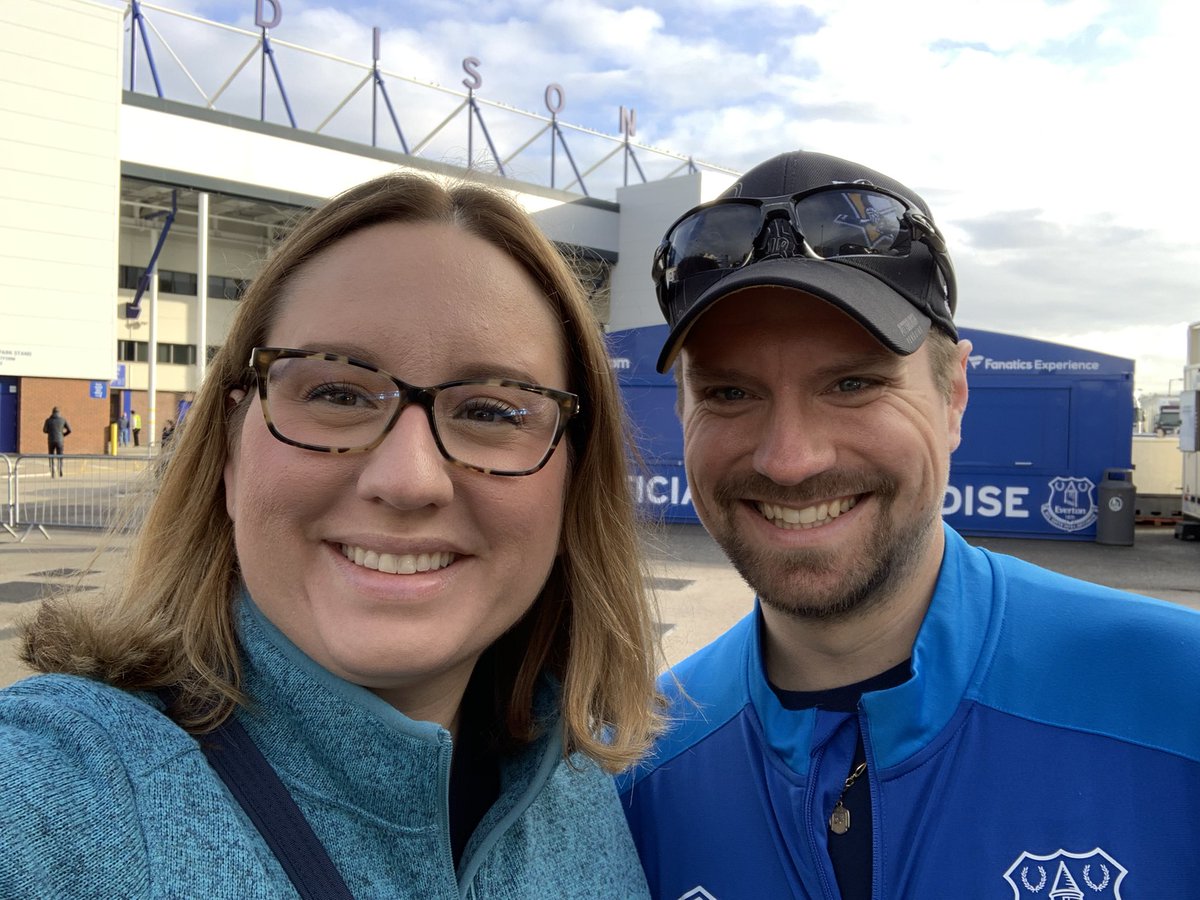 MrsSheavedIce's tweet photo. We made it to Goodison Park! @SheaVedIce is just a little excited to see his beloved @Everton in person! #COYB #EFC https://t.co/4spMOKh5wb