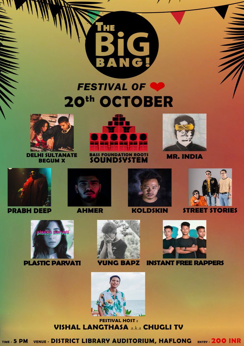 azadirecords's tweet photo. The BiG Bang festival was a blast last night with #BFRSoundsystem. Big ups to everyone who came out and performed! Ahmer and @prabhdeepmusic will be traveling to Haflong for the next show tomorrow, 20th October! Turn up!! 

#Ahmer #PrabhDeep #AzadiRecords https://t.co/aeVqP1Jxj2
