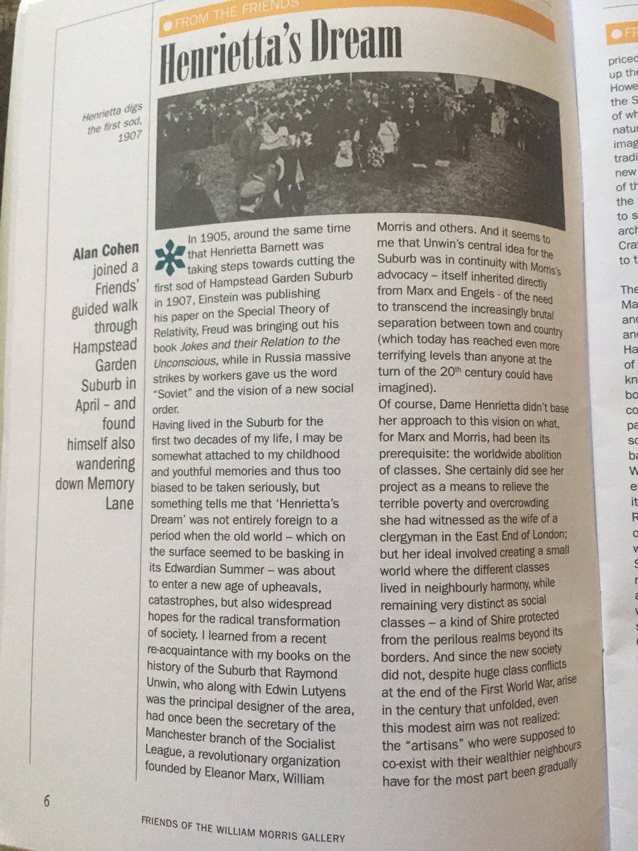 footprintsldn's tweet photo. Great review of @MarilynGreene10 ”Henrietta’s Dream: Arts and Crafts in Hampstead Garden Suburb” private walk for Friends of @WMGallery back in April in their latest magazine. Look out for when Marilyn does this as a #FPOL walk via this link https://t.co/M2F0GaUU81 https://t.co/KUcXfnWQEW