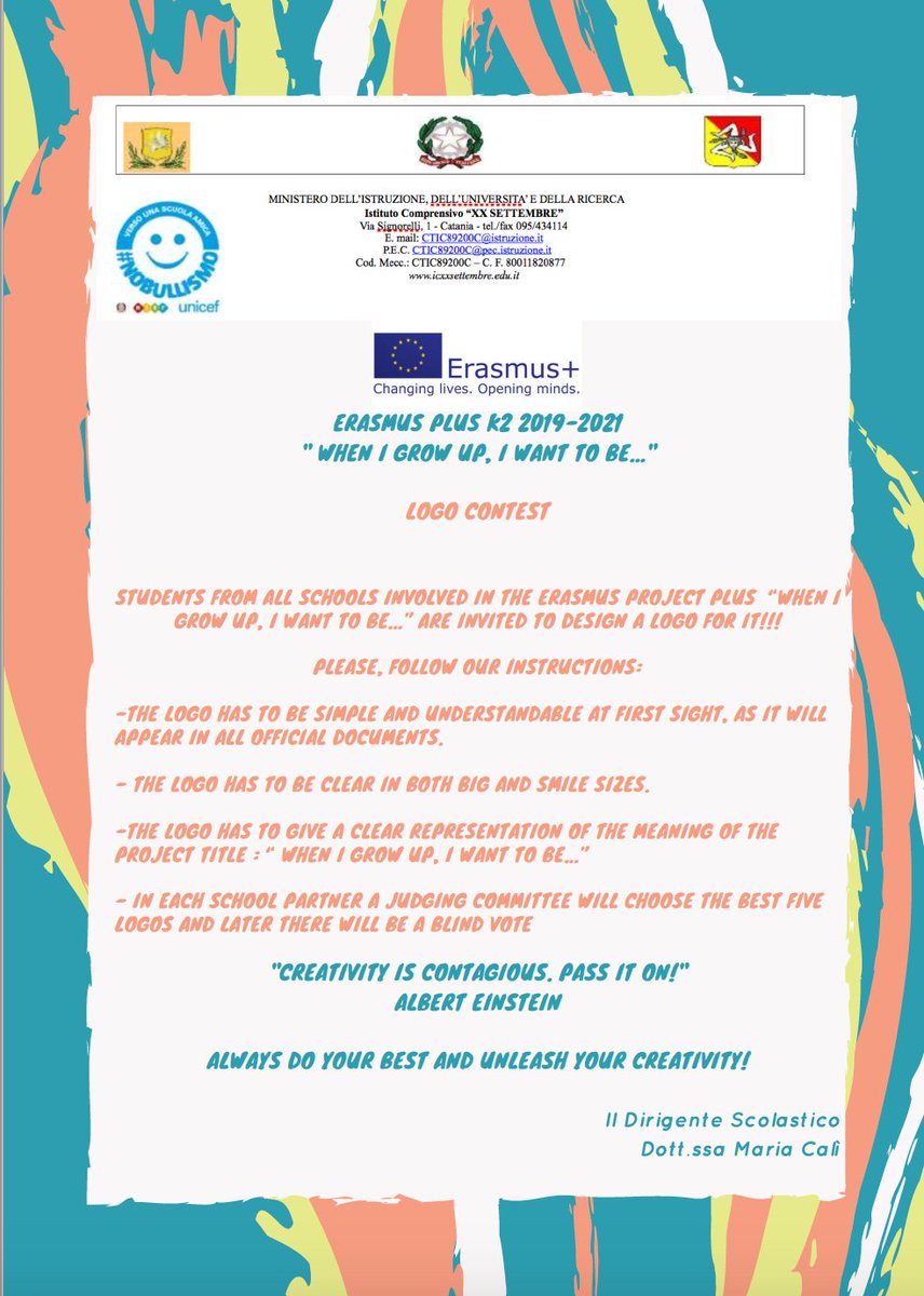 Un logo per il progetto Erasmus plus " When I grow up, I want to be..."
A logo for the Erasmus plus project " When I grow up, I want to be..." 
#ErasmusPlus