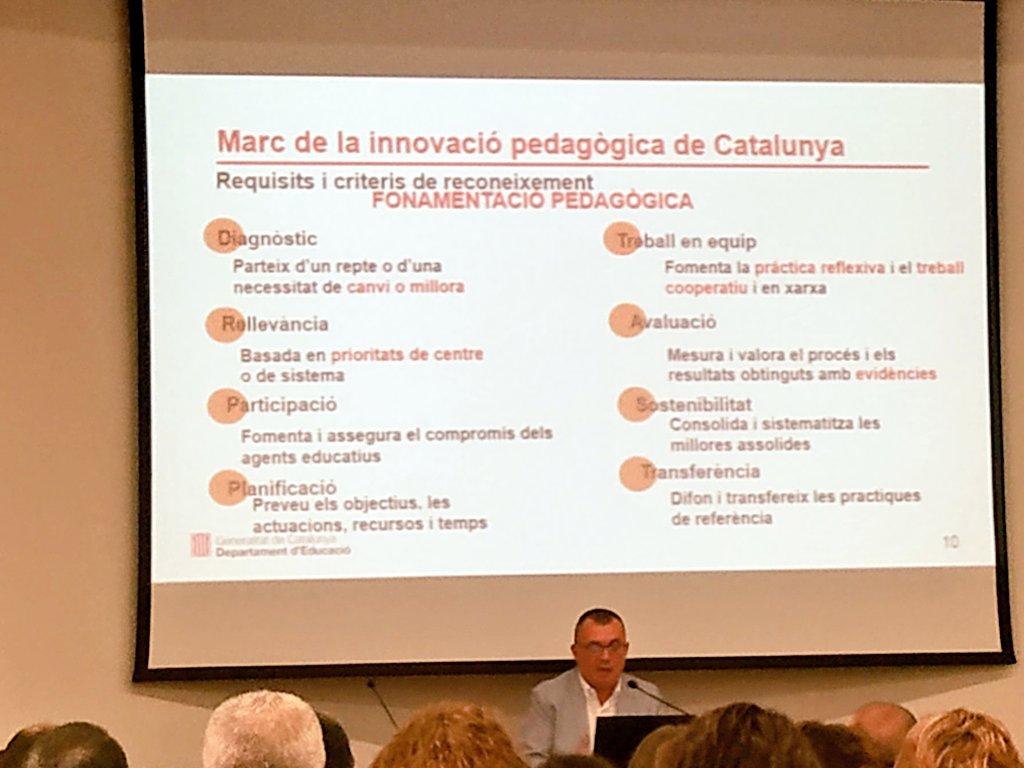 IEDMangrane's tweet photo. La importància de la sostenibilitat i de la transferència dels processos d'innovació educativa. @jbiayna ens explica com s'acompanyen els processos d'innovació pedagògica des de @educaciocat @crpbaixebre @marett @JMoralCastrillo @montseperello @mcanosan @mestevepa @xarxaCb #JIP19 https://t.co/XRkNkDRSU8