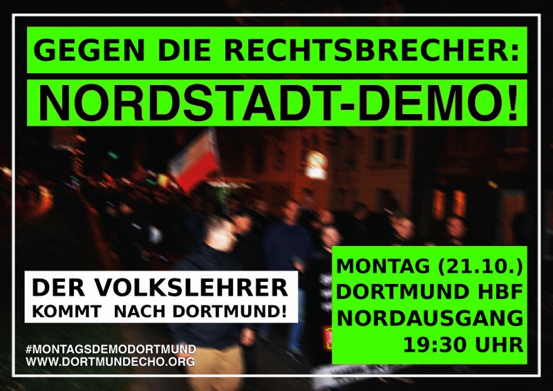 Die nächste "Montagsdemo für Meinungsfreiheit" in #Dortmund steht vor der Tür. Im Vorfeld gab es wieder einige Verbotsversuche der Polizei Dortmund.Diese wurden aber juristisch abgewehrt. Wir gehen am Montag wieder mit auf die Straße, sei dabei! Mehr hier: bit.ly/2pxkpTy