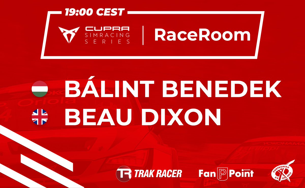 Good luck to <a href="/BenedekBalint/">Bálint Benedek</a> and @VP_Beau in tonights CUPRA SimRacing Series round 3. 👊

Live at 19:00 CEST: youtube.com/watch?v=9r6aDY…