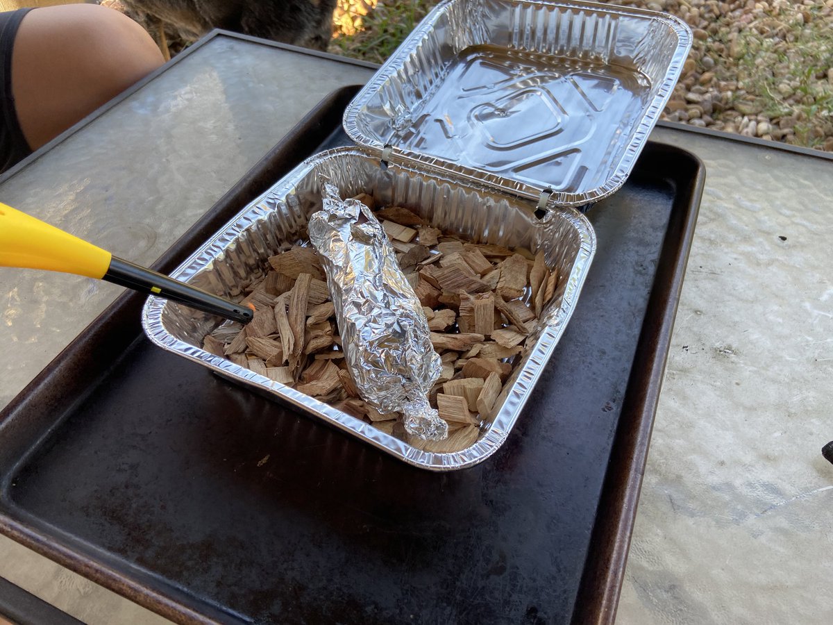 212Toliver's tweet photo. Jake made a homemade smoker...now to wait and see how the sausage turns out before the Woods game...#science #cooking #chefjacob @jrobeauCFISD @CyWoods212 https://t.co/JzdKAJuWAx