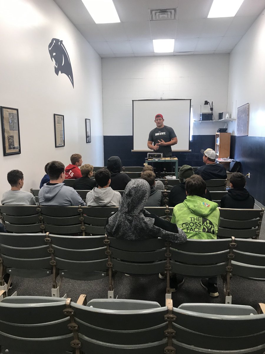 Thank you to OSU Tackle Chris Kuhn for presenting to our jr high football team! #pantherstrong