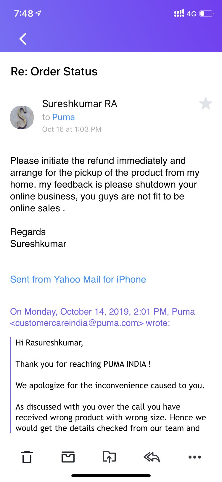 Puma check order status hotsell