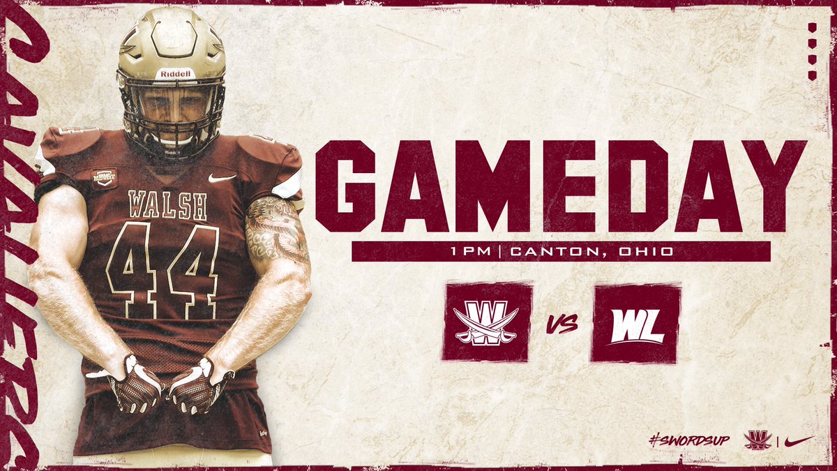 WalshUFootball's tweet photo. Wake up, it’s GAMEDAY! 

📍 Canton, Ohio
🏈 Walsh vs. West Liberty
⏱ 1 p.m. ET

#SwordsUp⚔️
#ProtectTheHall https://t.co/ehyfRkrvMp