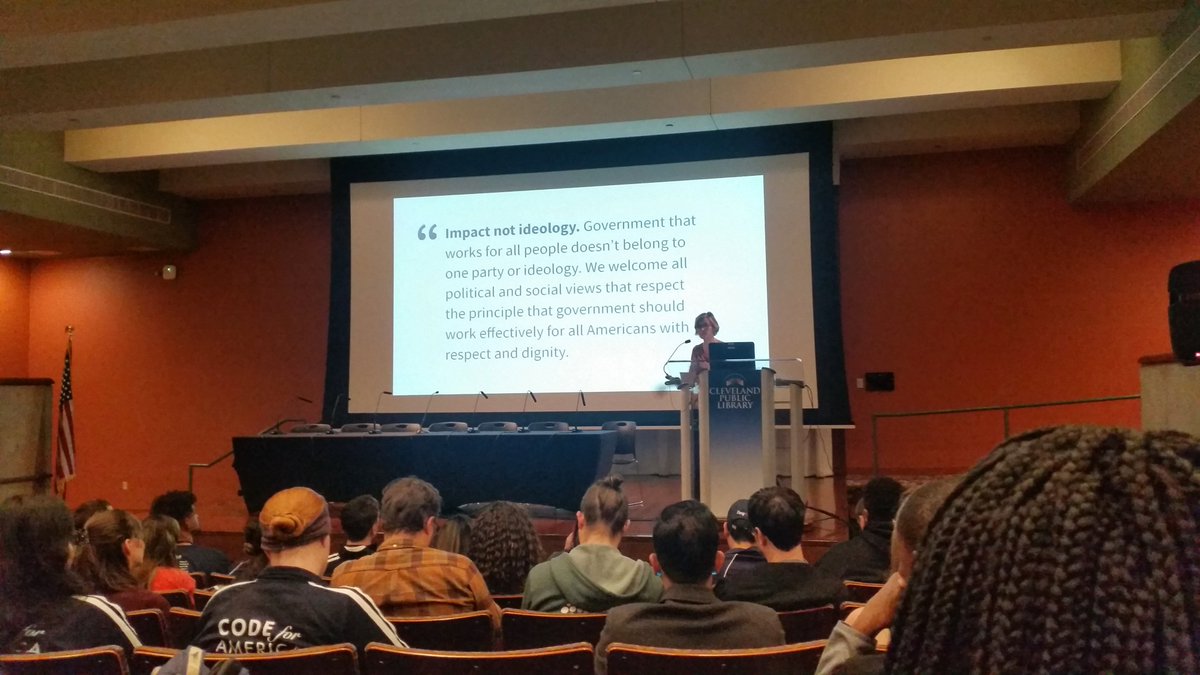 CodeForOrlando's tweet image. "Government is us... government should work effectively for all Americans with respect and dignity" - @pahlkadot, @codeforamerica Executive Director #BrigadeCongress