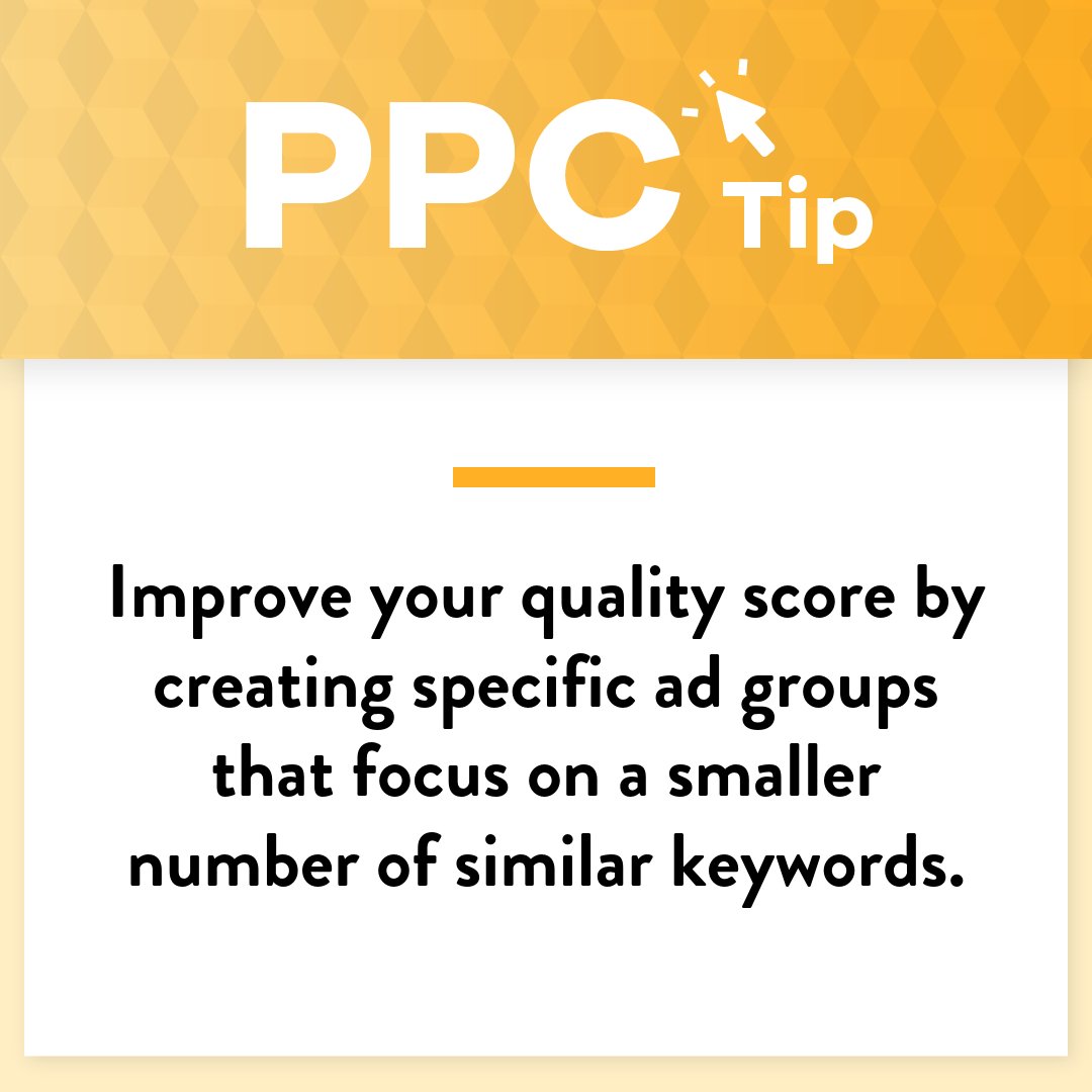 Volusion's tweet image. By creating specific ad groups for different products, not only will your ad better serve potential customers, but it will also improve your quality score. Check out more tips here! #ecommerce #ppctip volu.sn/2MxOBWv