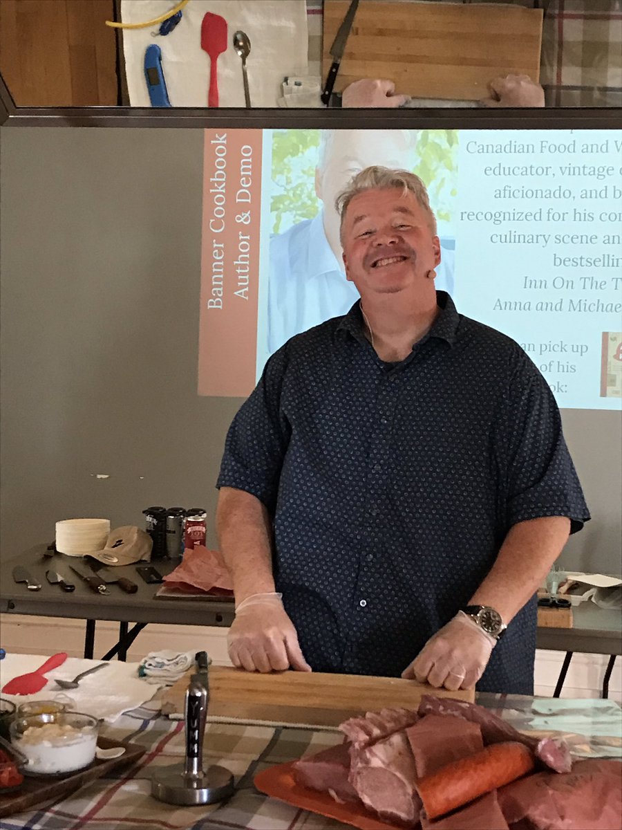 DanaMcCauley's tweet photo. @chefmolson doing a demo for his new book #LivingHighOffTheHog - a book I’ve been using and loving for a few weeks #CanadasTable https://t.co/XmTBeKR3Kj