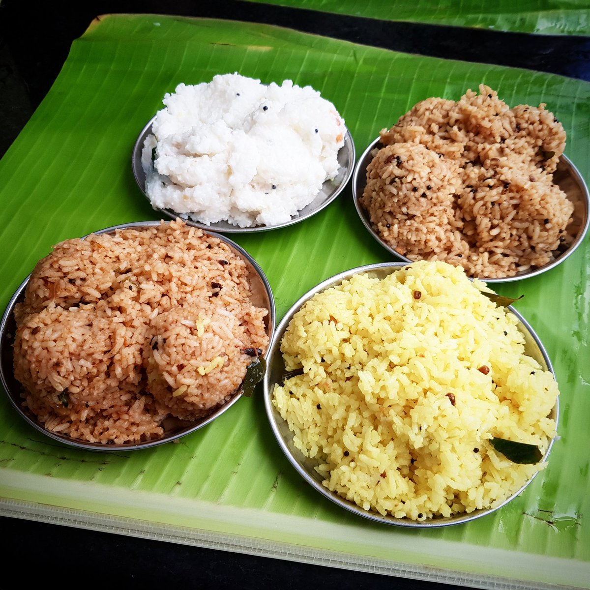 Flavors of #TamilNadu. 
#lemonrice
#tomatorice
#tamarindrice
#curdrice 
😋😋😋😋😋