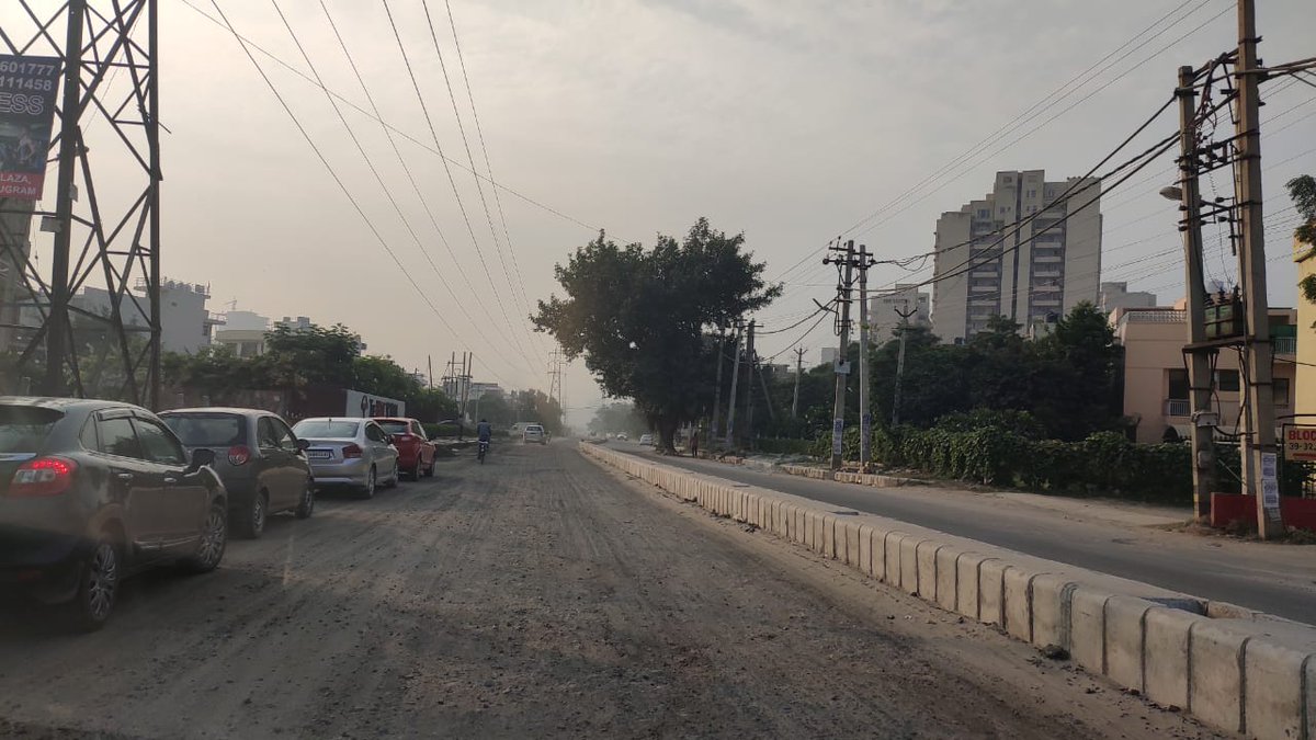 RSec57's tweet photo. Courtesy GMDA , Dharam Marg which was a decent motorable road converted to a totally non motorable, scrapped road full of dust and left over construction material. No action inspite of messages to GMDA Senior Authorities #vumashankar, #ceogmda, #gmda , #mcg #dcgurgaon https://t.co/TmUvJhz4Qc